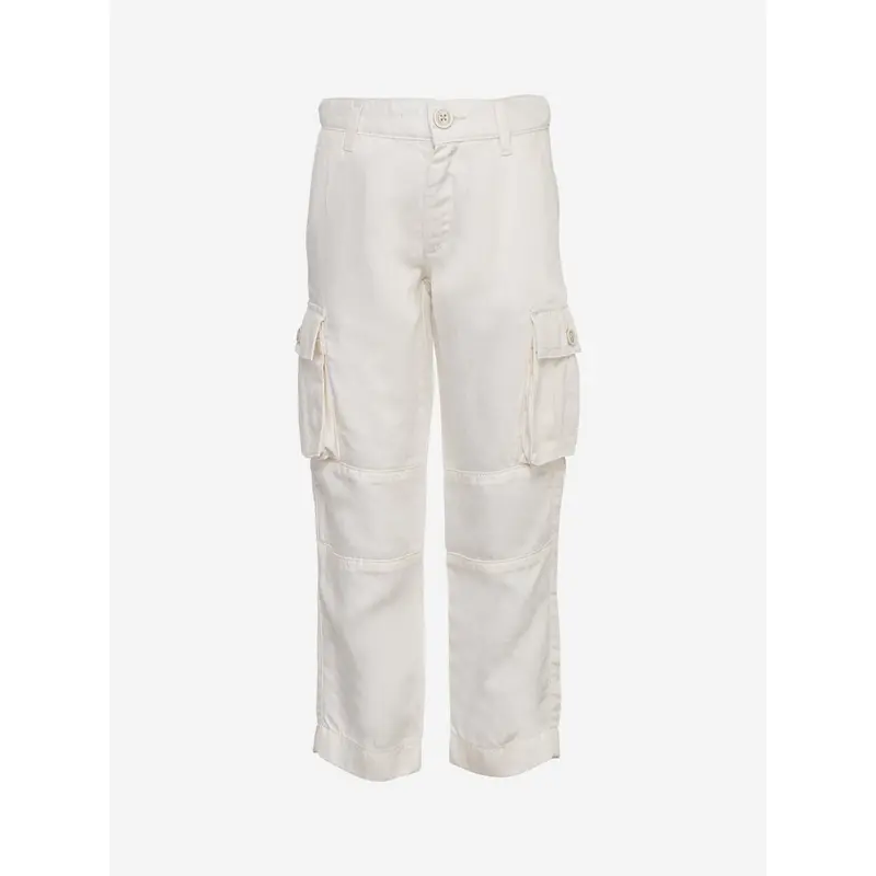 Eleventy Boys Cargo Trousers in Ivory