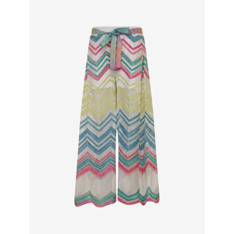 Missoni Girls Zigzag Knit Trousers in Multicolour