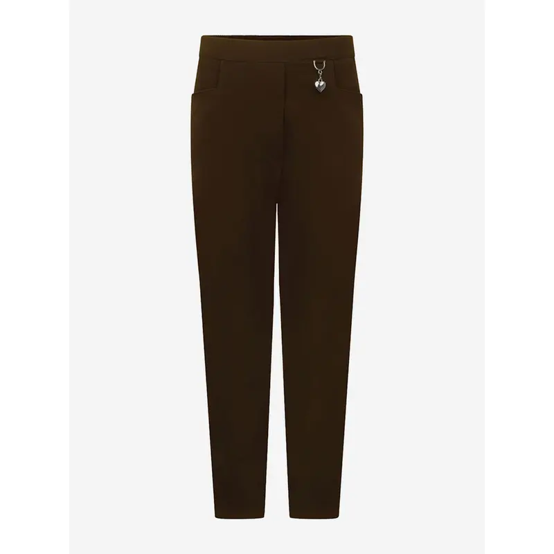 Zeco Girls School 2 Pocket Lycra Trousers in Brown