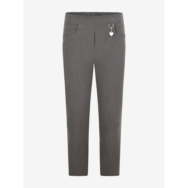Zeco Girls School 2 Pocket Lycra Trousers in Grey