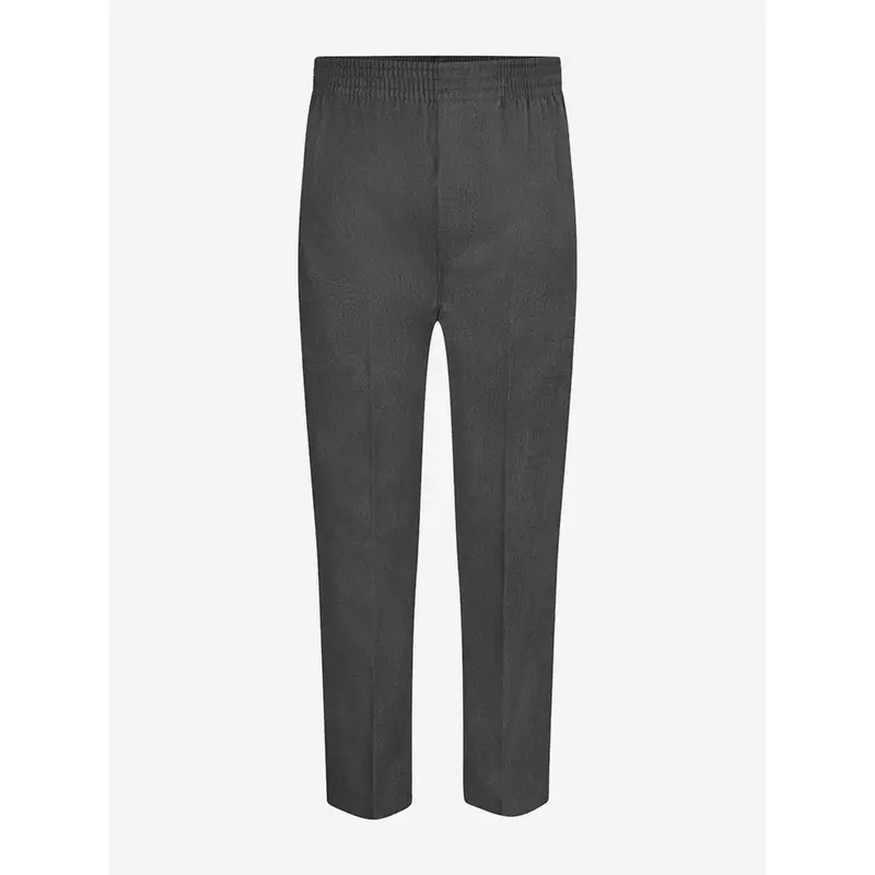 Zeco Boys School Full Elastic Pull Up Trousers in Grey