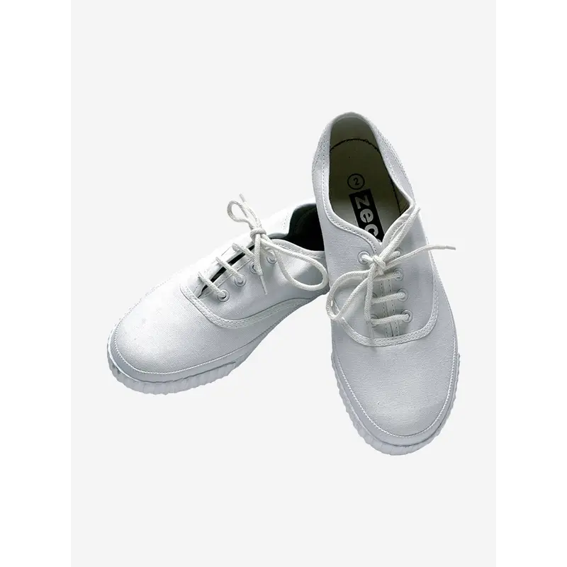 Zeco Kids School Lace Up Plimsolls in White