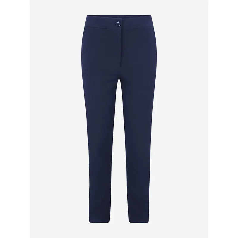 Zeco Girls School Slim Fit Trousers (Elastic Black) in Navy