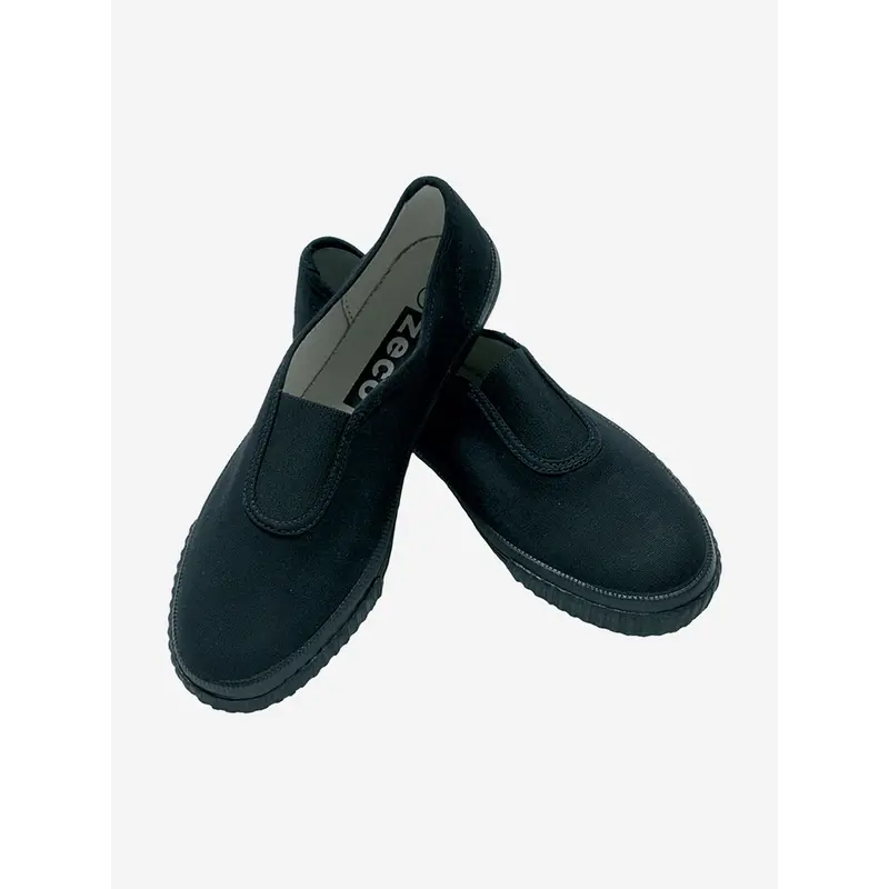 Zeco Kids School Gusset Plimsolls in Black