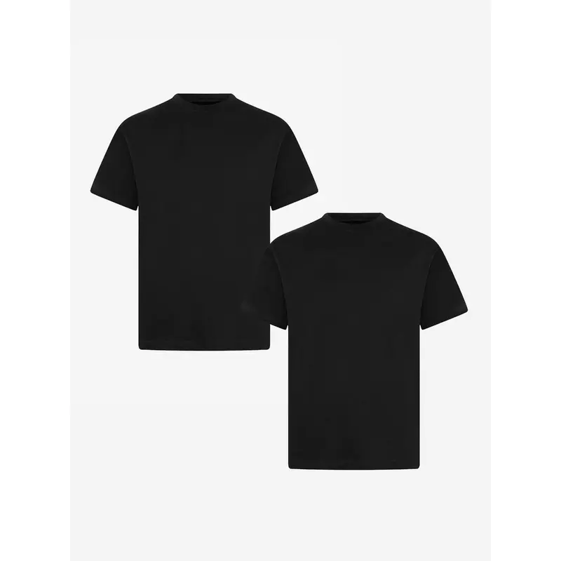 Zeco Kids School Crew Neck T-Shirt (Twin Pack) in Black