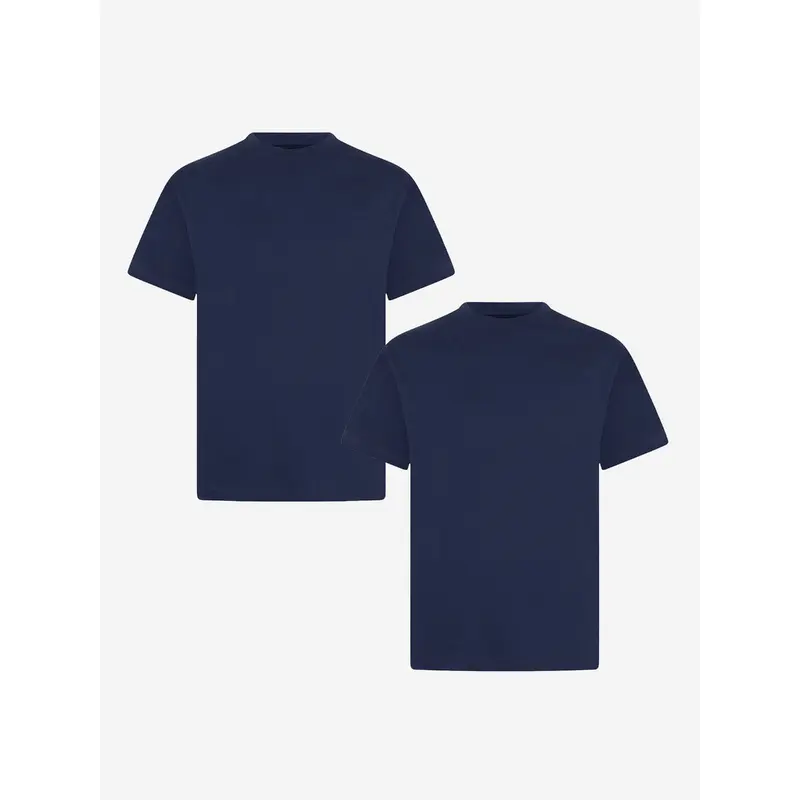 Zeco Kids School Crew Neck T-Shirt (Twin Pack) in Navy