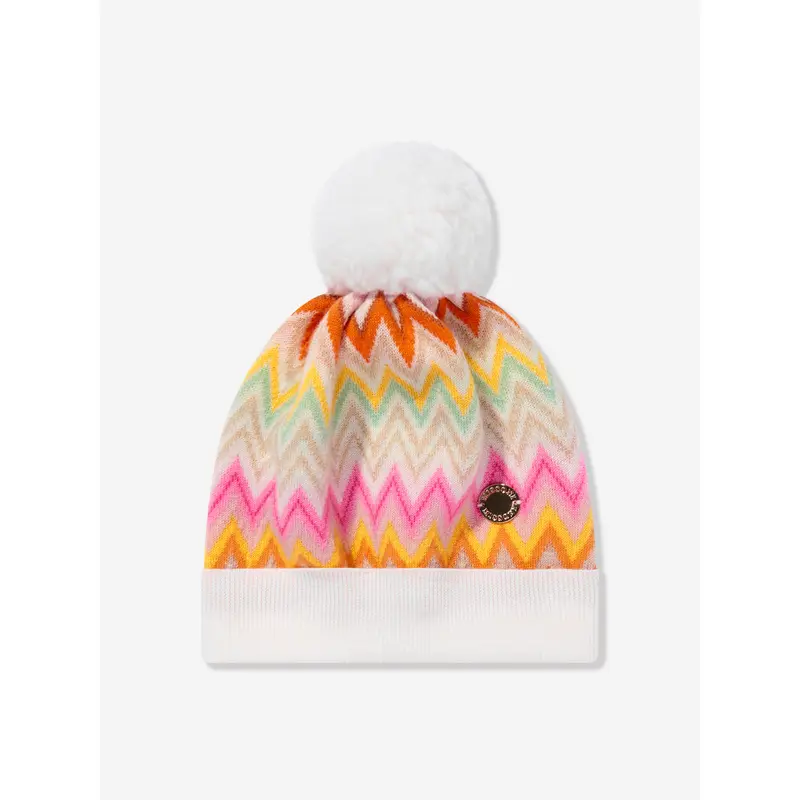 Missoni Girls Zigzag Bobble Hat in Multicolour