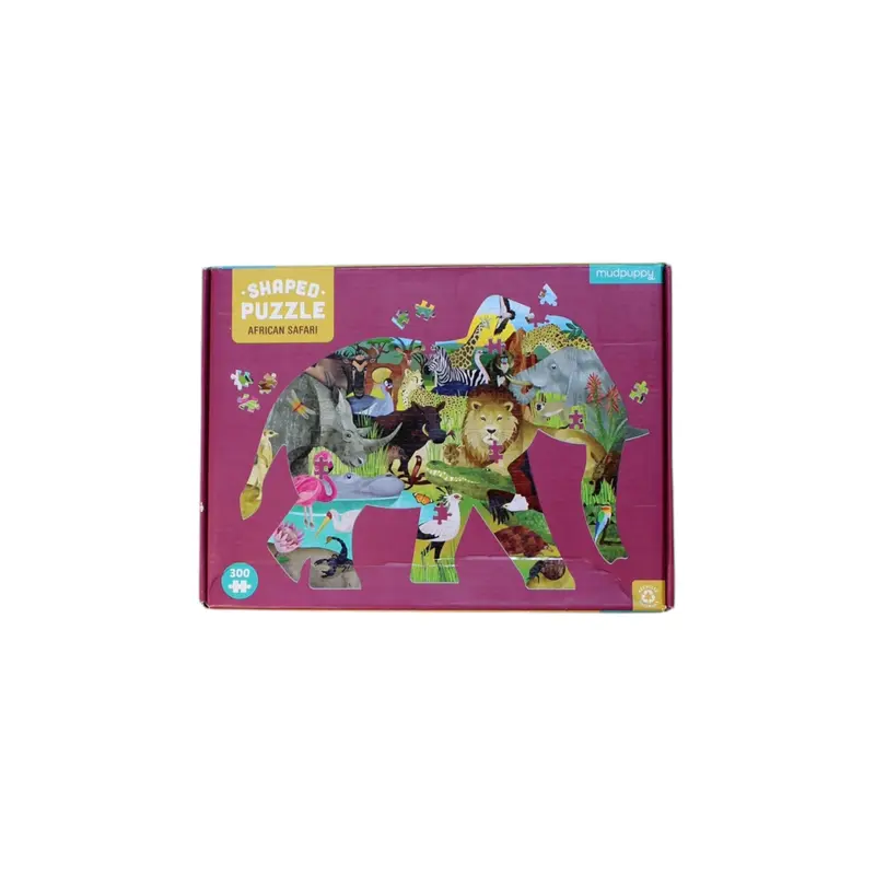 Mudpuppy Shaped Puzzle African Safari O/S