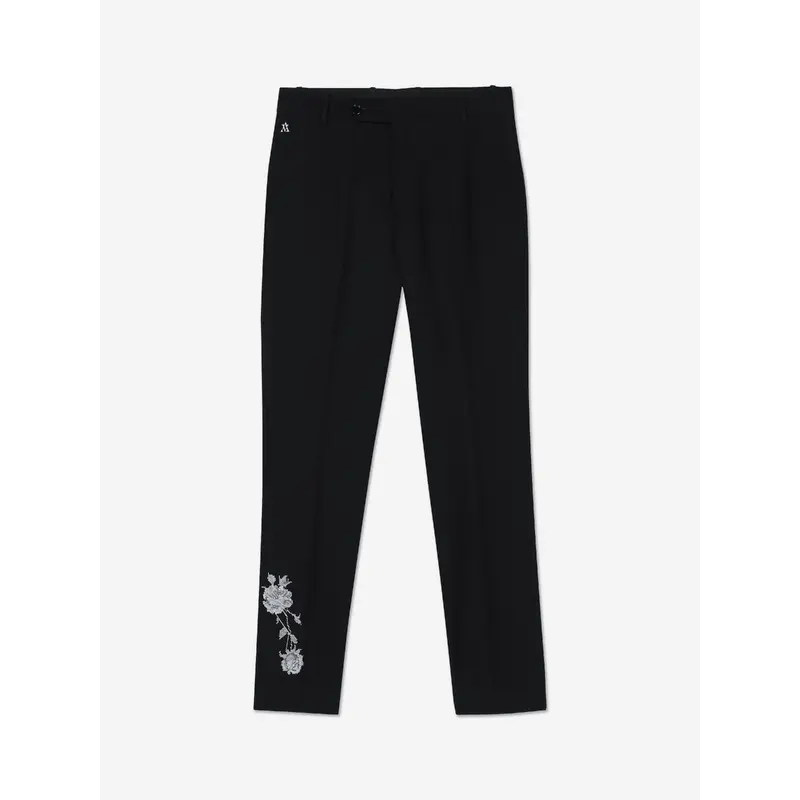 Maison Ava Boys Floral Lucien Trousers in Black