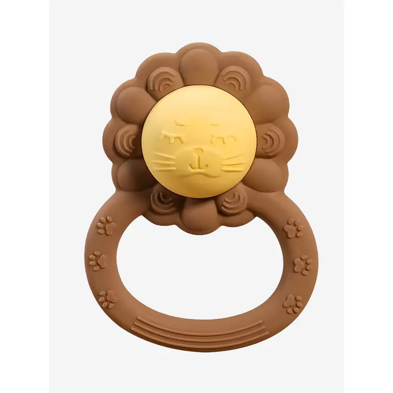 Bloom Bambini Baby Lion Rattle Teether in Brown
