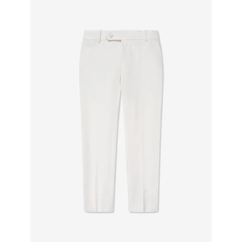 Maison Ava Boys Wool Blend Noel Trousers in Ivory