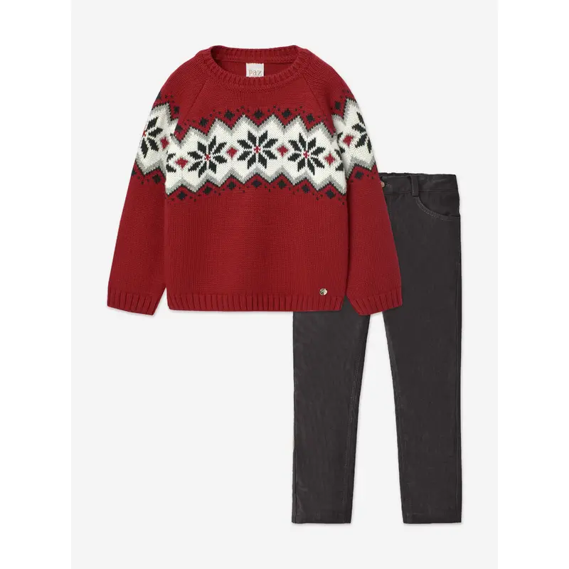 Paz Rodriguez Baby Boys Trouser Set in Red