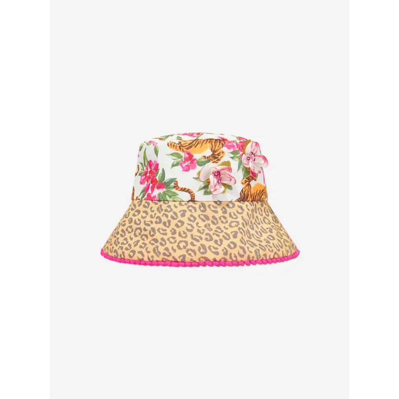 Selini Action Girls Floral Tiger Bucket Hat in Multicolour