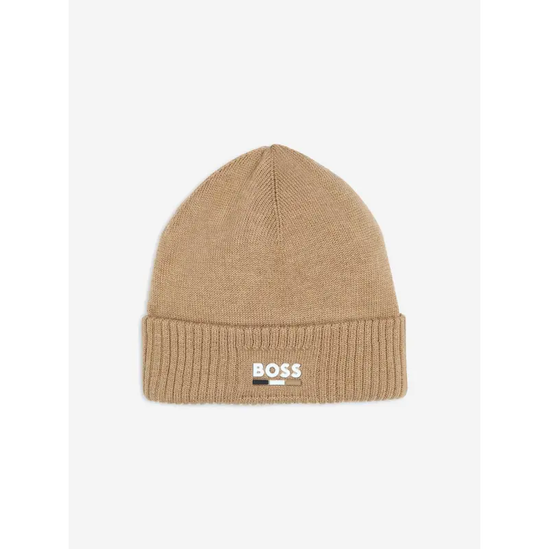 BOSS Boys Knitted Beanie Hat in Brown