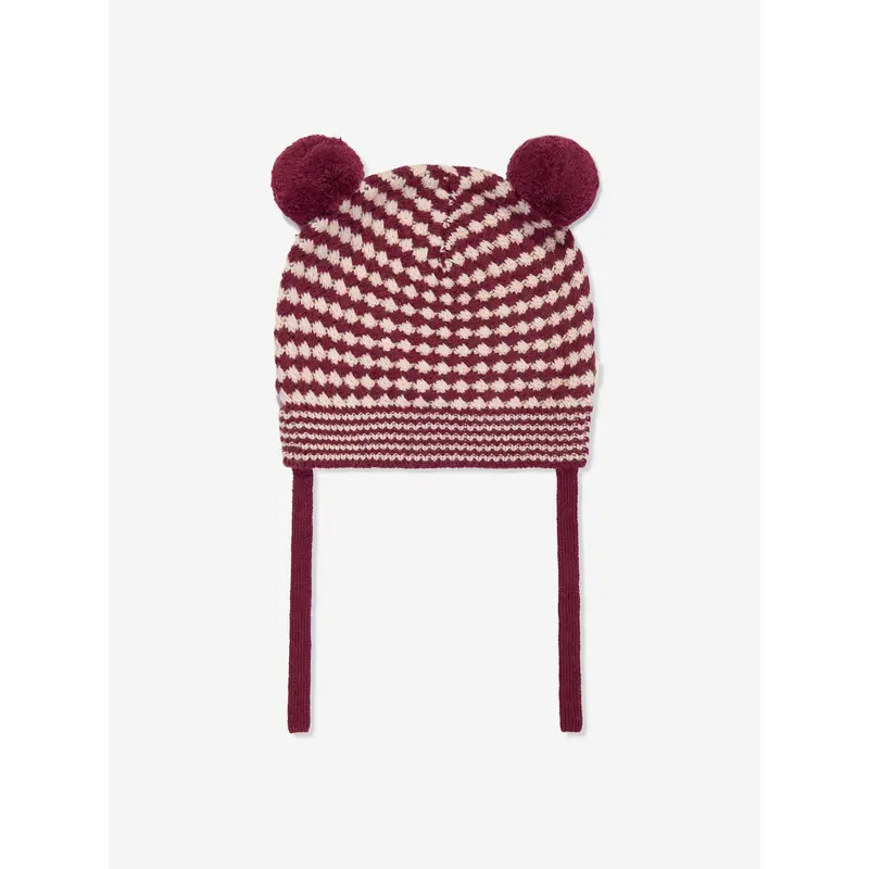 The Bonnie Mob Baby Girls Hazel Chunky Checker Hat in Berry