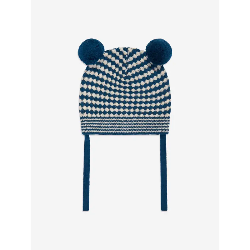 The Bonnie Mob Boys Hazel Chunky Checker Hat in Blue