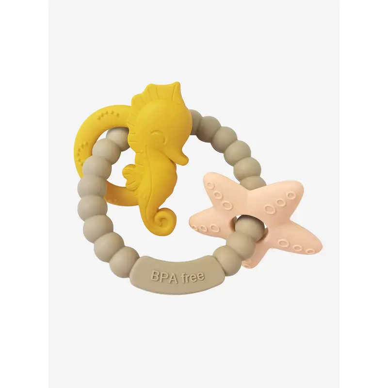 Bloom Bambini Baby Seahorse and Starfish Teether in Brown
