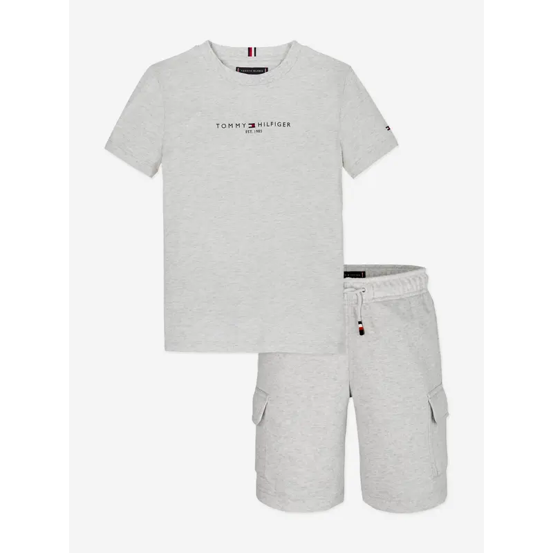 Tommy Hilfiger Boys T-Shirt and Cargo Short Set in Grey