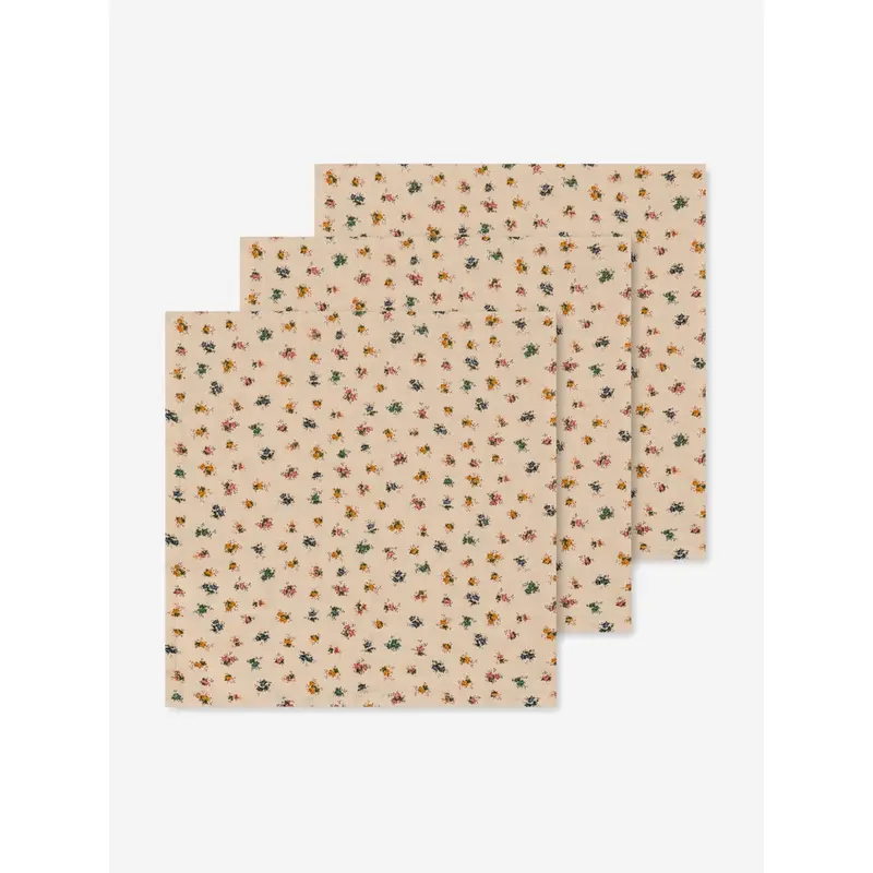 Konges Sljd Baby Girls 3 Pack Muslin Cloth Set in Pink (65cm)