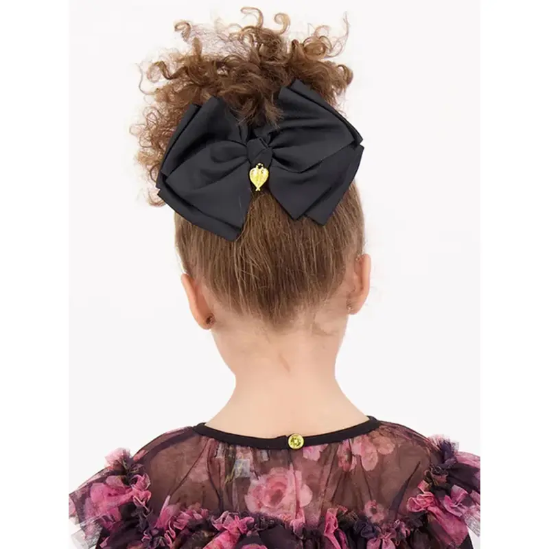 Angels Face Girls Giant Bow Hair Clip in Black