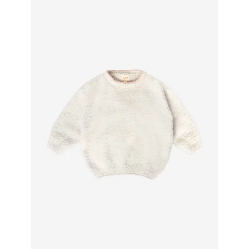 7AM Enfant Baby Fuzzy Boxy Sweater in Ivory