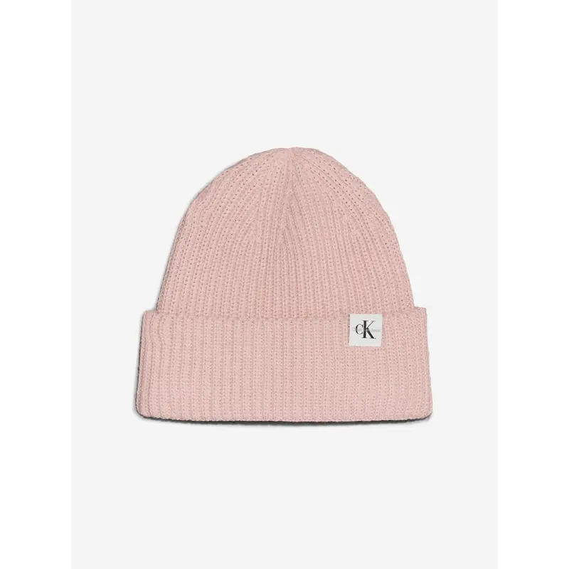 Calvin Klein Girls Monogram Rib Beanie Hat in Pink