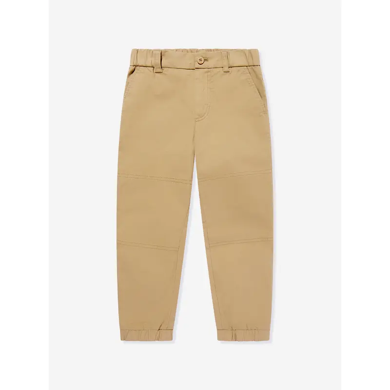 Moncler Enfant Boys Cotton Trousers in Beige