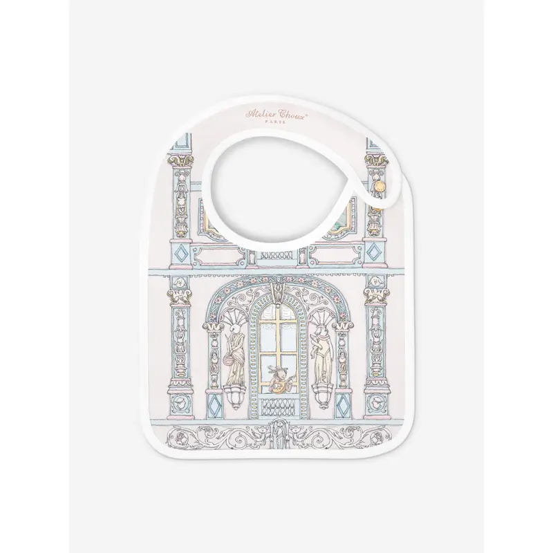 Atelier Choux Baby Chteau Choux Satin Bib in Blue