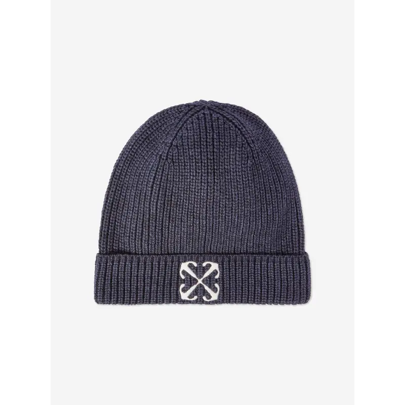 Off-White Kids Bookish Beanie Hat in Navy