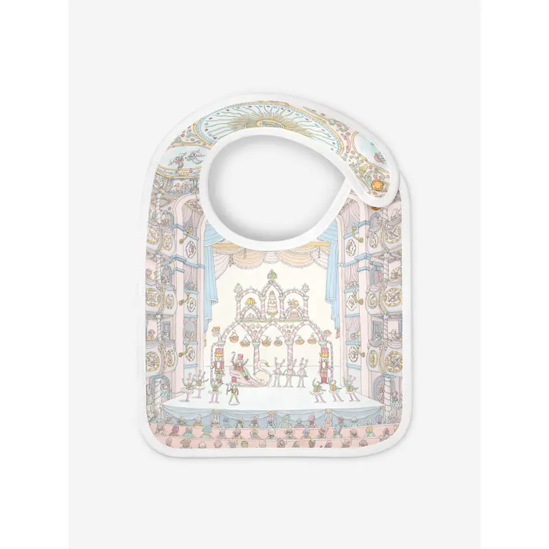 Atelier Choux Baby Opera Satin Bib in White