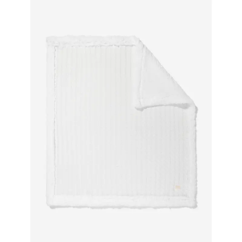DKNY Baby Sherpa Fleece Blanket in White (90cm)