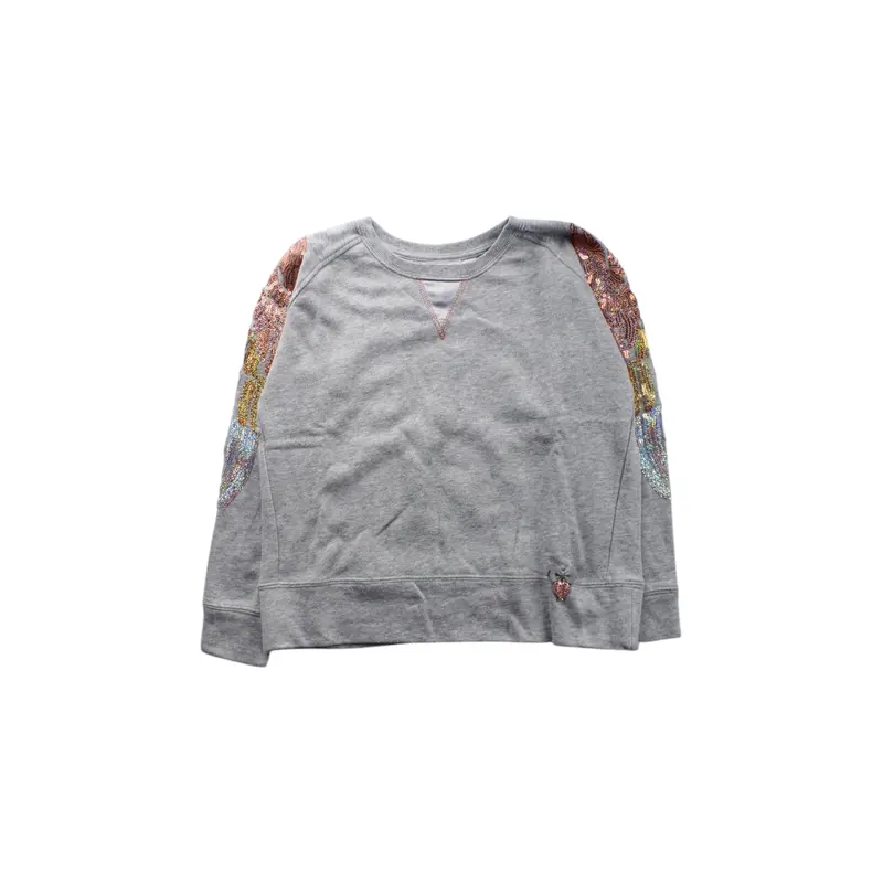 Angel's Face Sequin Sleeve Crewneck Sweatshirt 6-7Y