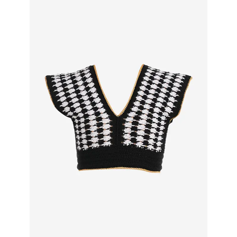 Nessi Byrd Girls Garnet Crop Top in Black