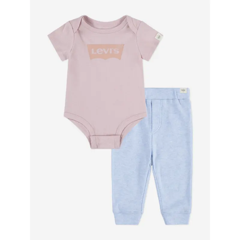 Levi's Baby Girls Batwing Bodysuit Set in Pink