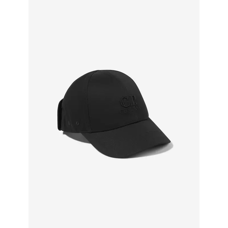 C.P. Company Boys Logo Goggle Cap in Black