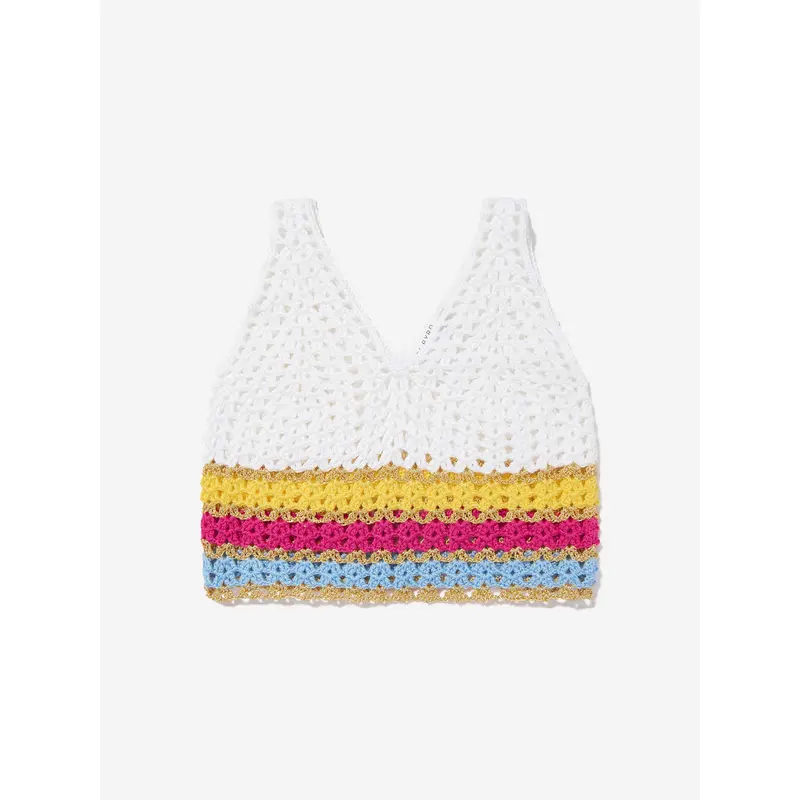 Nessi Byrd Girls Lavera Crop Top in White