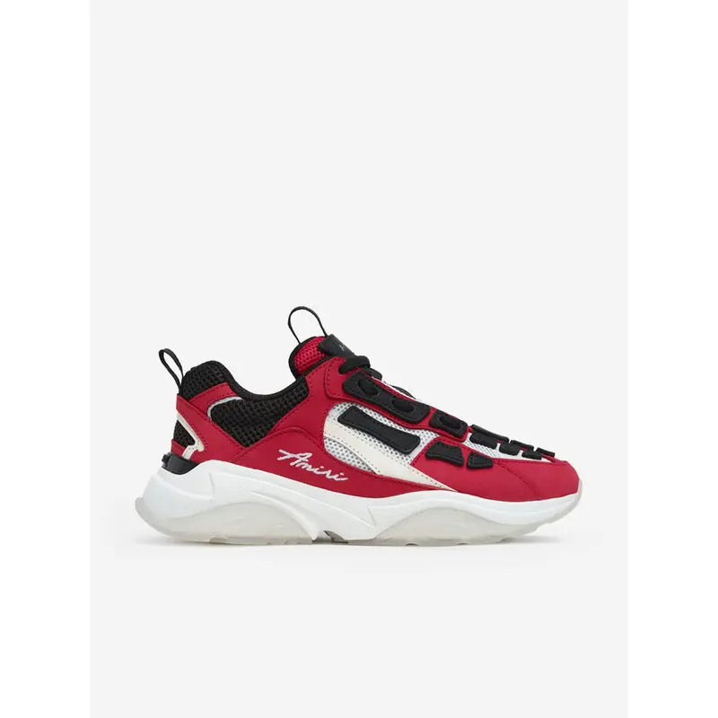 Amiri Kids Leather Bone Runner Trainers in Red