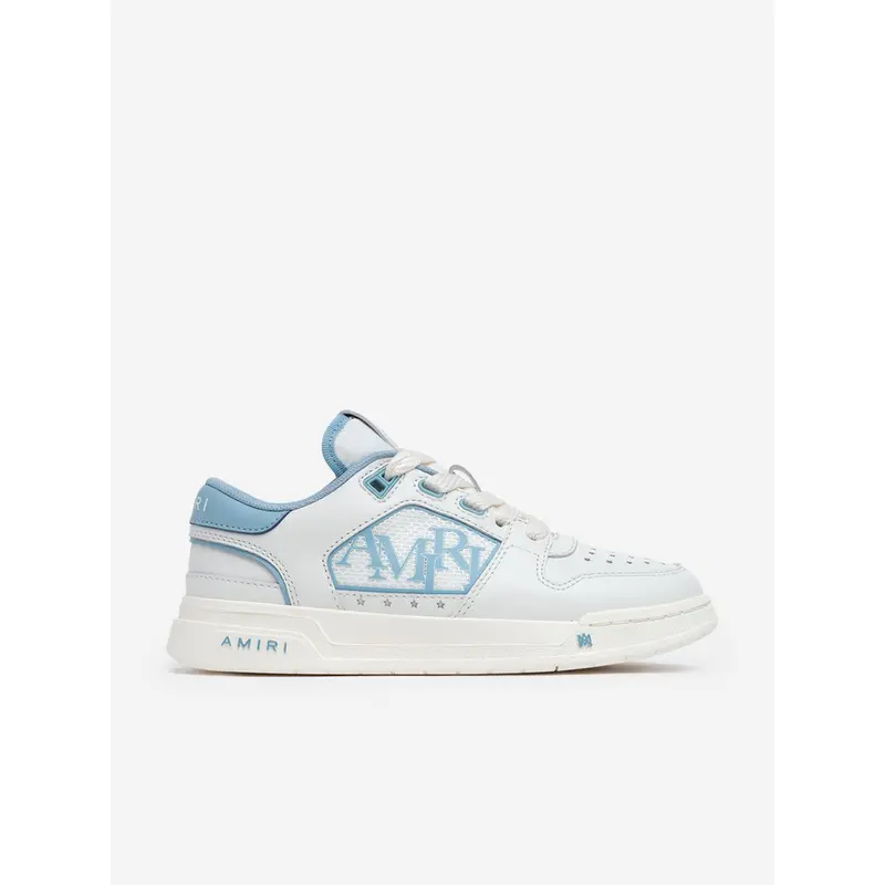 Amiri Kids Leather Classic Low Trainers in Blue