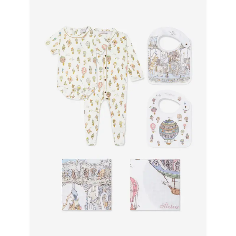 Atelier Choux Baby Carousel Luxury Gift Set in White