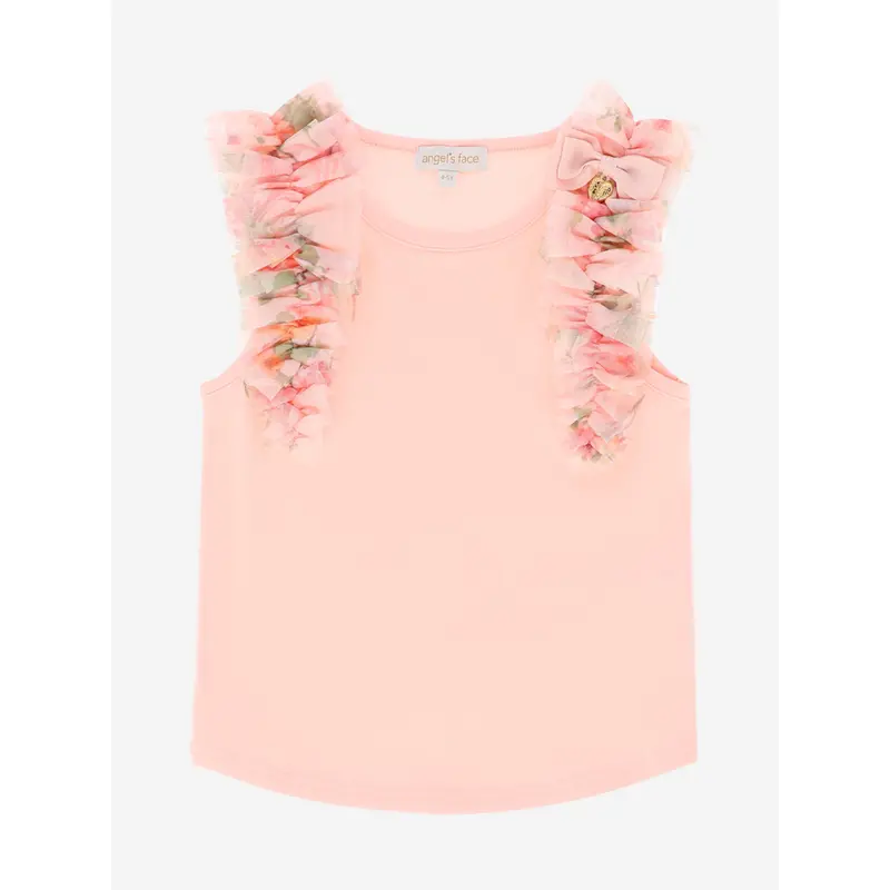 Angels Face Girls Toni Ruffle Trim Top in Pink