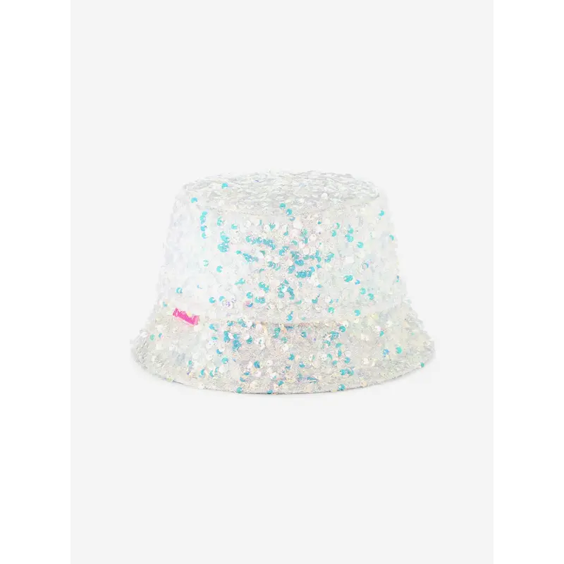 Billieblush Girls Sequin Bucket Hat in White