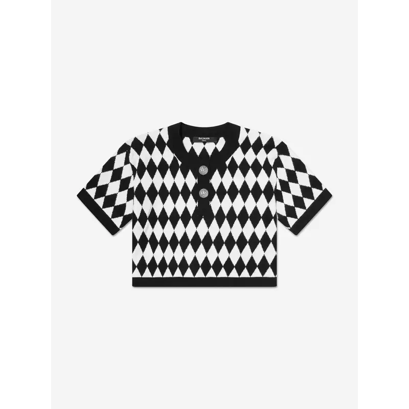 Balmain Girls Knitted Top in Black