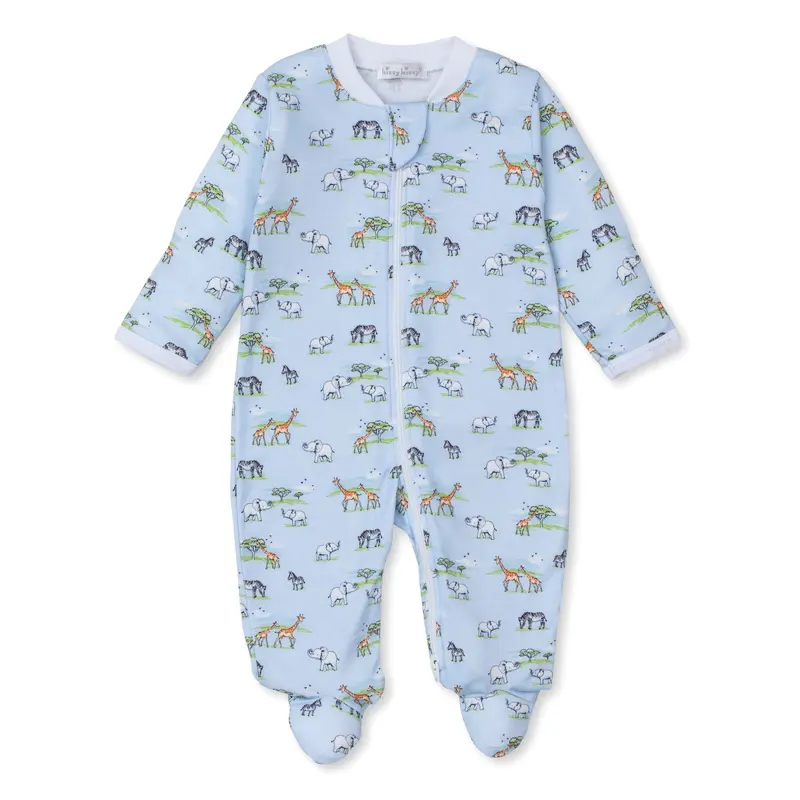 Jungle Oasis Footie w/ Zip PRT - Multi Blue