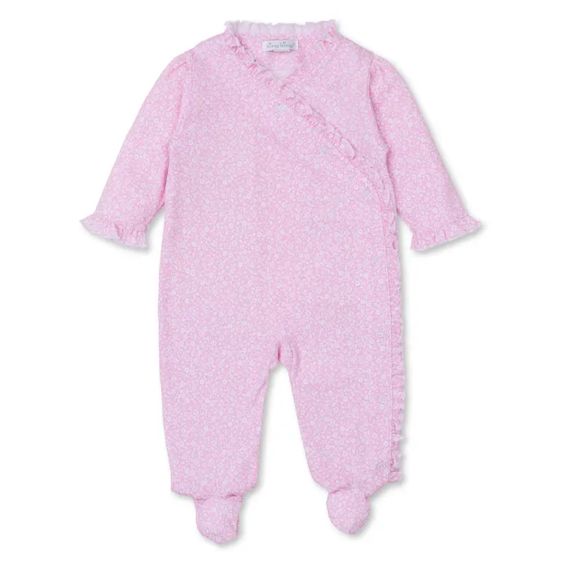 Fall Flower Pat Footie PRT - Pink