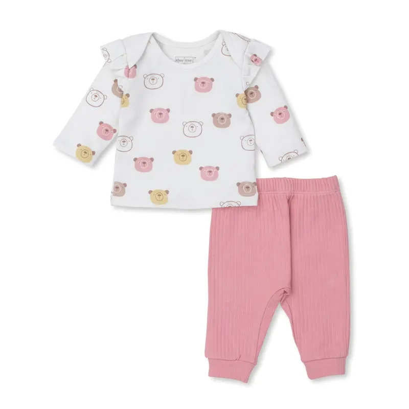 Bear Talk Pant Set Mix - Multi Pink