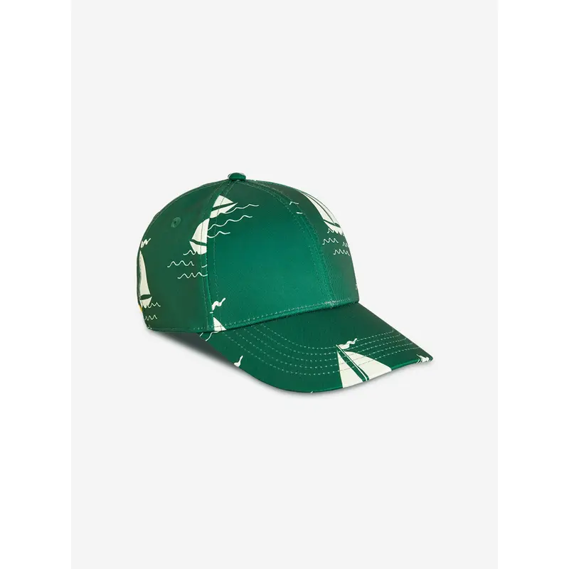 Mini Rodini Baby Boys Sailing Boats Cap in Green