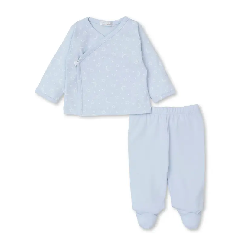 Crescent Moonlight Footed Pant Set Mix - Light Blue