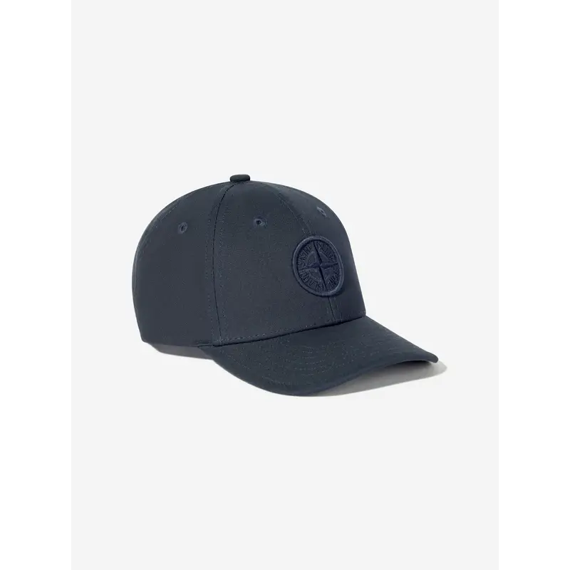 Stone Island Boys Compass Logo Cap in Navy