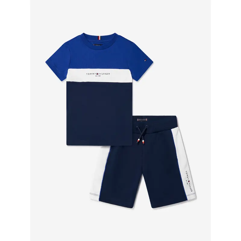 Tommy Hilfiger Boys Colourblock Short Set in Blue