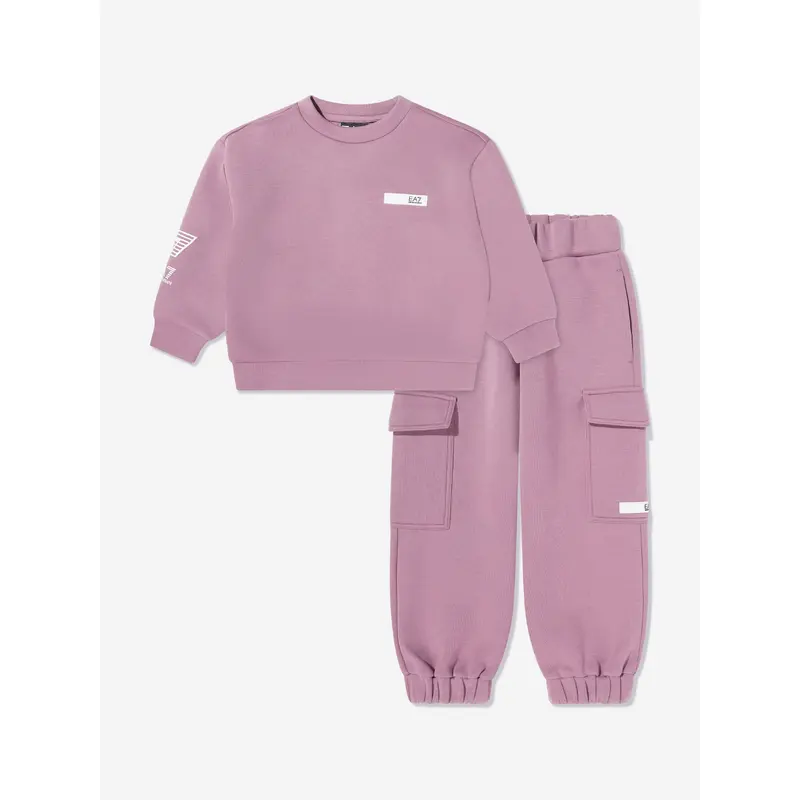EA7 Emporio Armani Girls Natural Ventus Tracksuit in Pink